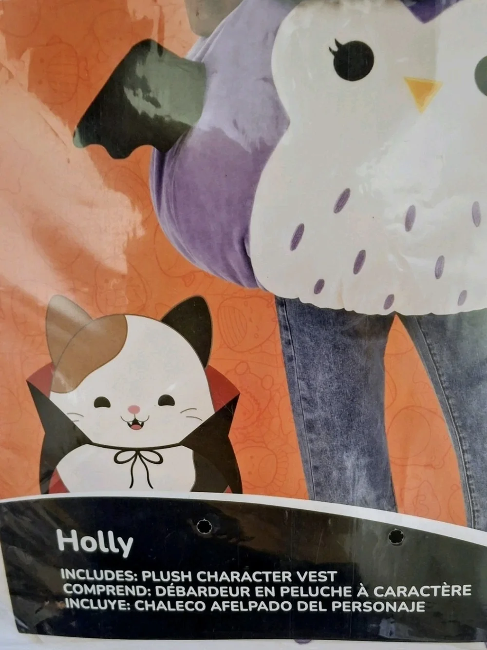Squishmallows Holly Plush Bat Costume Vest - Purple, Black, White, Yellow